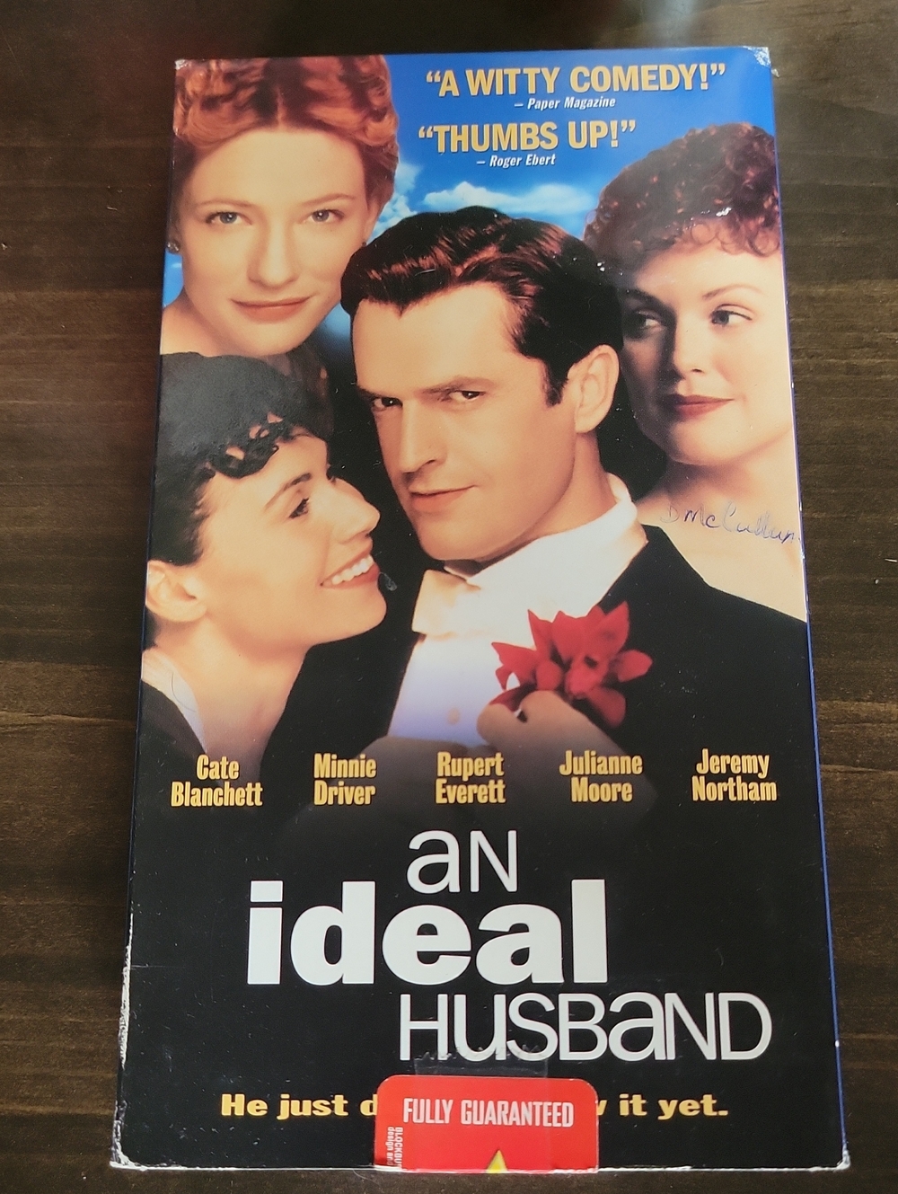An Ideal Husband Movie VHS Cover - Black & Blue